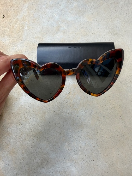 Saint Laurent Loulou sunglasses 181 SL181 Marble Havana Brown Heart Sunglasses